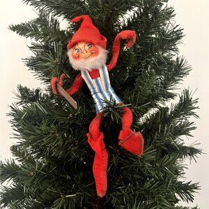 Annalee Mobilitee Dolls Santa's Elf,  Apron, and Ruler Vintage 1955 Christmas